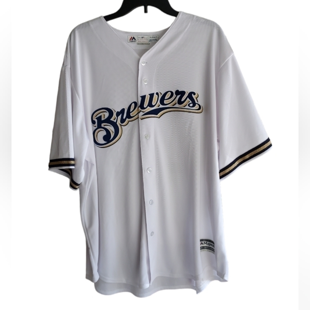 Majestic MLB Brewers Christian Yelich white jersey - Picture 3 of 15